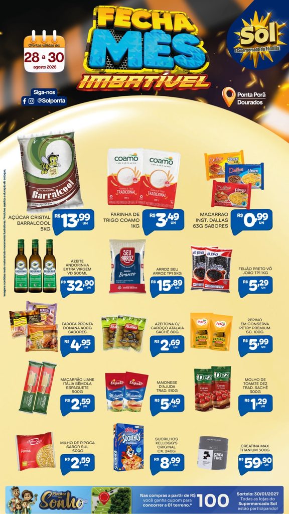 Ofertas Fecha Mês Imbatível no Supermercado Sol