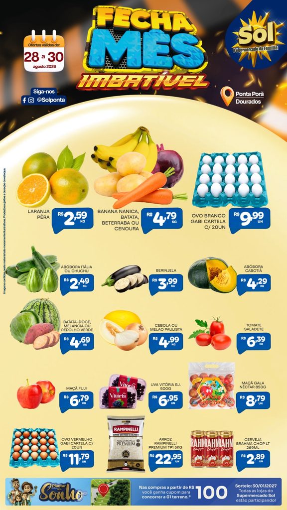 Ofertas Fecha Mês Imbatível no Supermercado Sol