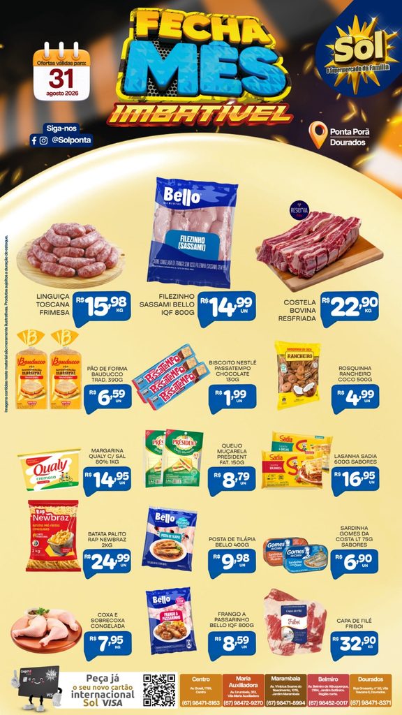 Ofertas Fecha Mês do Supermercado Sol. Confira