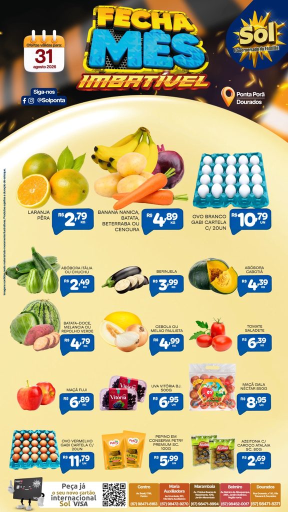 Ofertas Fecha Mês do Supermercado Sol. Confira