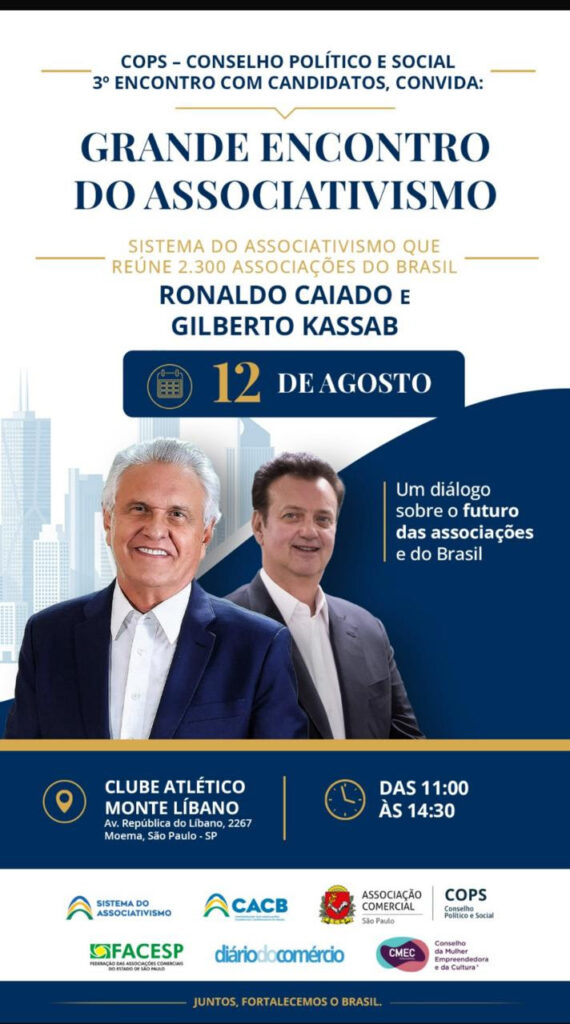 Em meio à corrida presidencial, Ronaldo Caiado debate propostas para o Brasil em encontro promovido pela ACSP