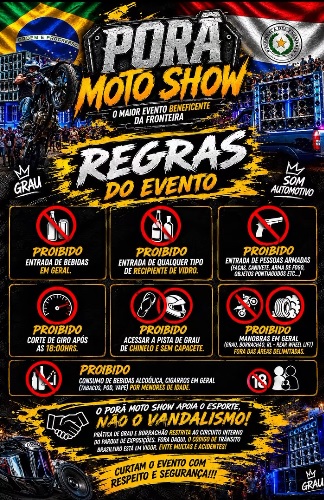 Porã Moto Show chega à 6ª edição com dois dias de manobras, som automotivo e solidariedade em Ponta Porã Porã Moto Show chega à 6ª edição com dois dias de manobras, som automotivo e solidariedade em Ponta Porã