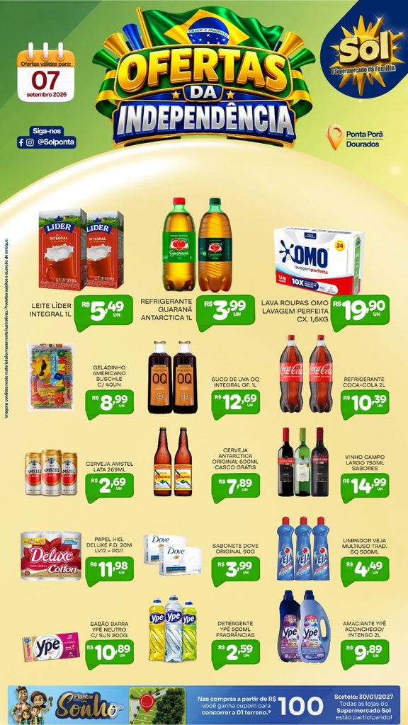 Confira as ofertas da Independência do Supermercado Sol