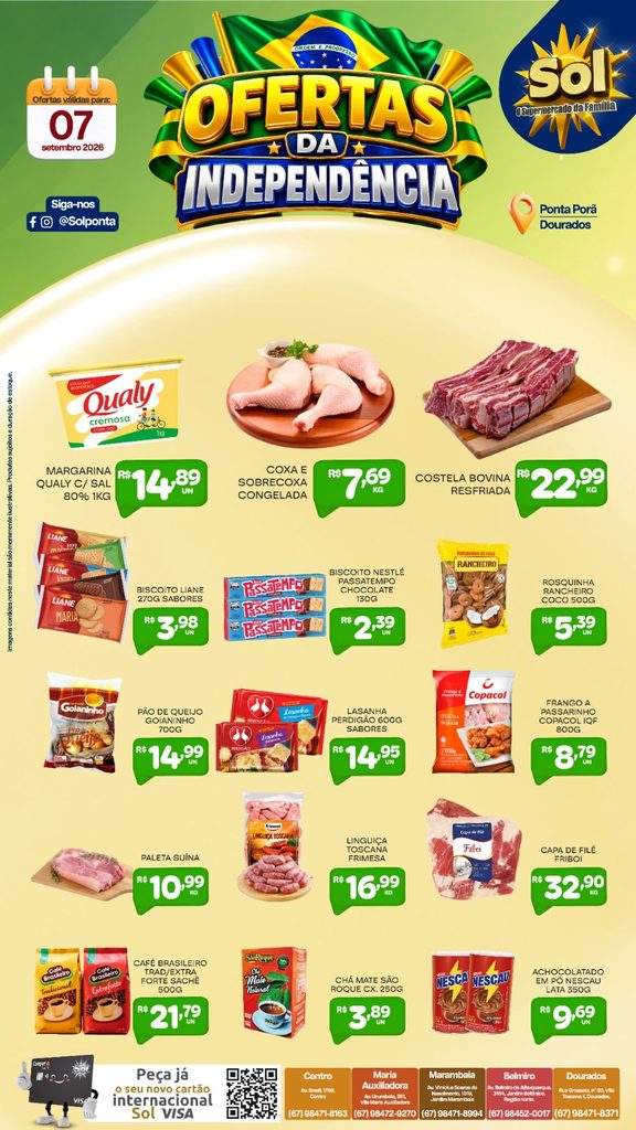 Confira as ofertas da Independência do Supermercado Sol