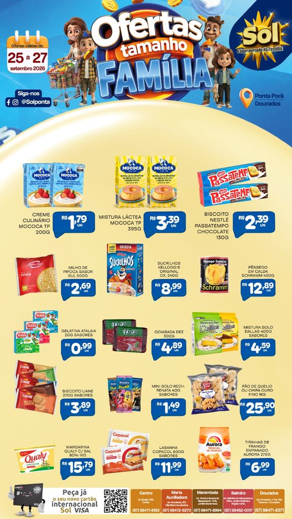 Confira Ofertas Tamanho Família do Supermercado Sol