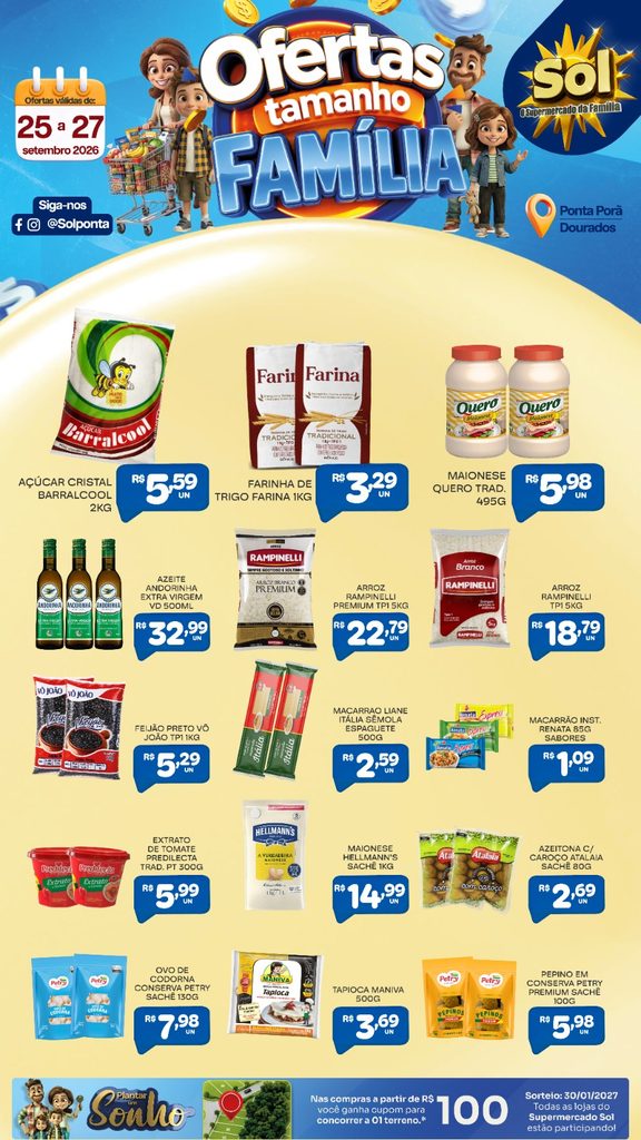 Confira Ofertas Tamanho Família do Supermercado Sol