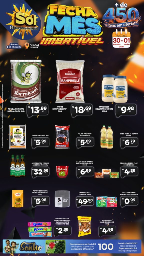 Fecha Mês Imbatível é no Supermercado Sol