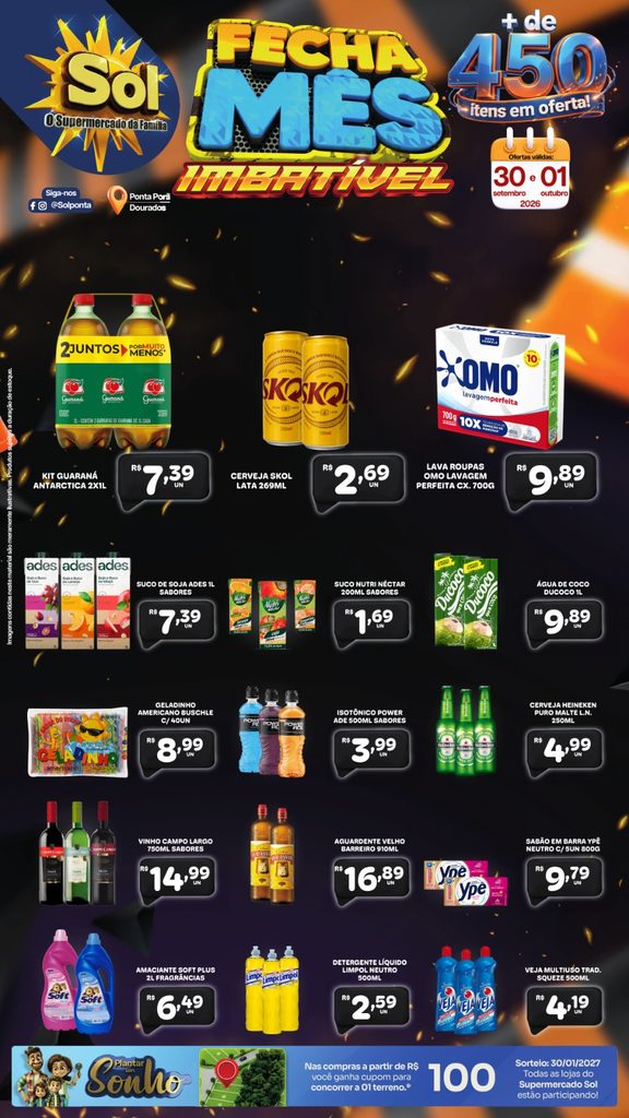 Fecha Mês Imbatível é no Supermercado Sol