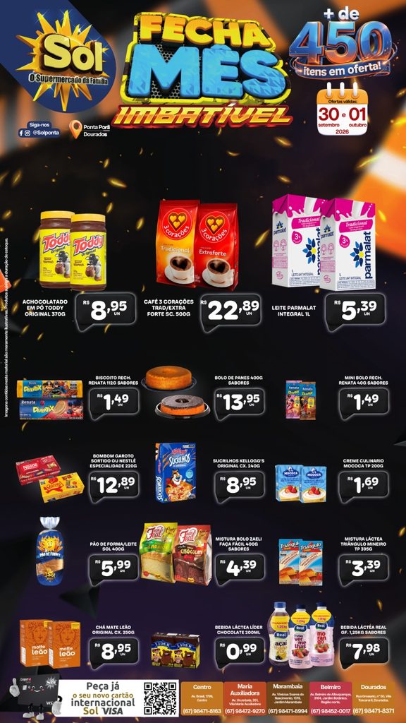 Fecha Mês Imbatível é no Supermercado Sol
