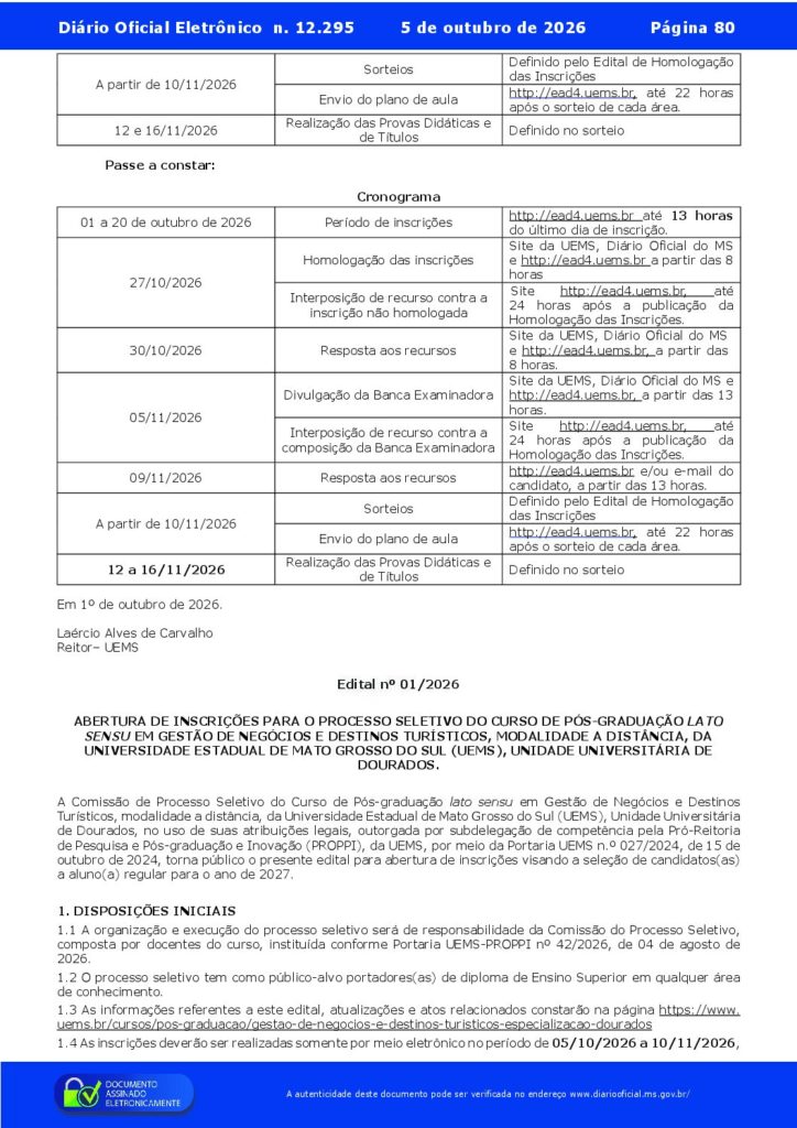 Com educação a distância, UEMS abre 30 vagas gratuitas para pós-graduação em duas áreas Com educação a distância, UEMS abre 30 vagas gratuitas para pós-graduação em duas áreas