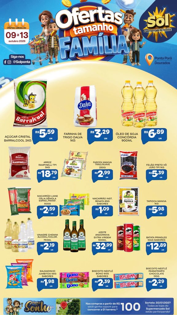 Confira ofertas Tamanho Família do Supermercado Sol