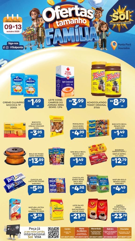 Confira ofertas Tamanho Família do Supermercado Sol