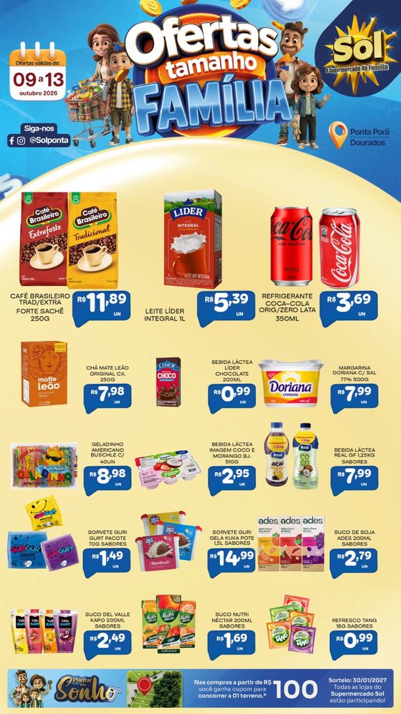 Confira ofertas Tamanho Família do Supermercado Sol