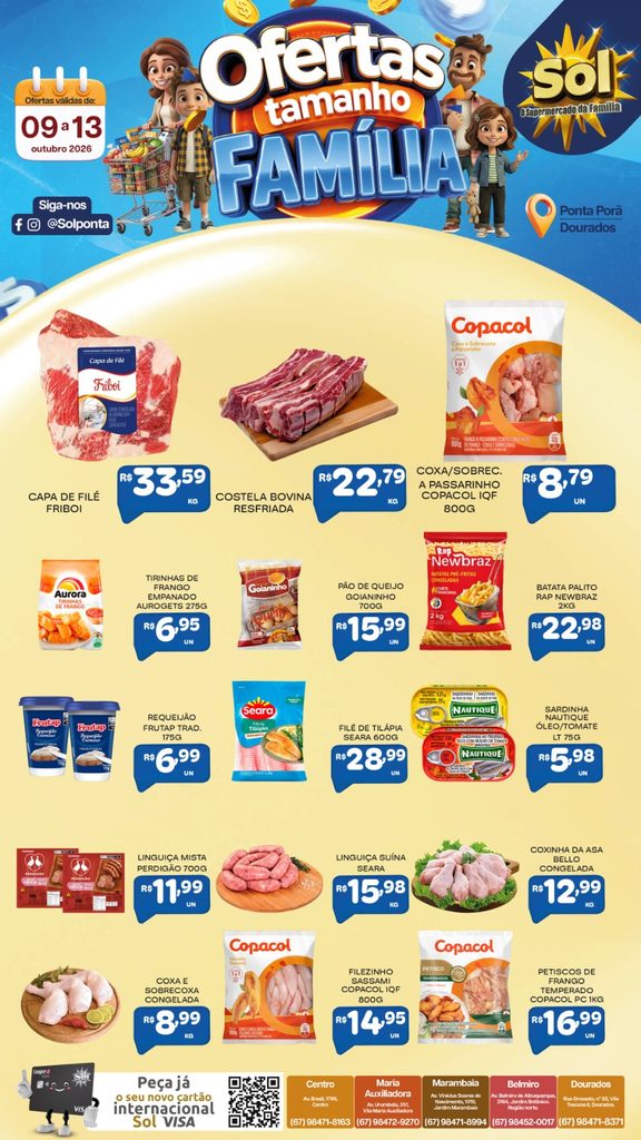 Confira ofertas Tamanho Família do Supermercado Sol