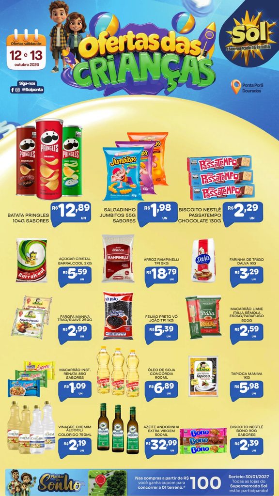 Ofertas Dia das Crianças continua no supermercado Sol