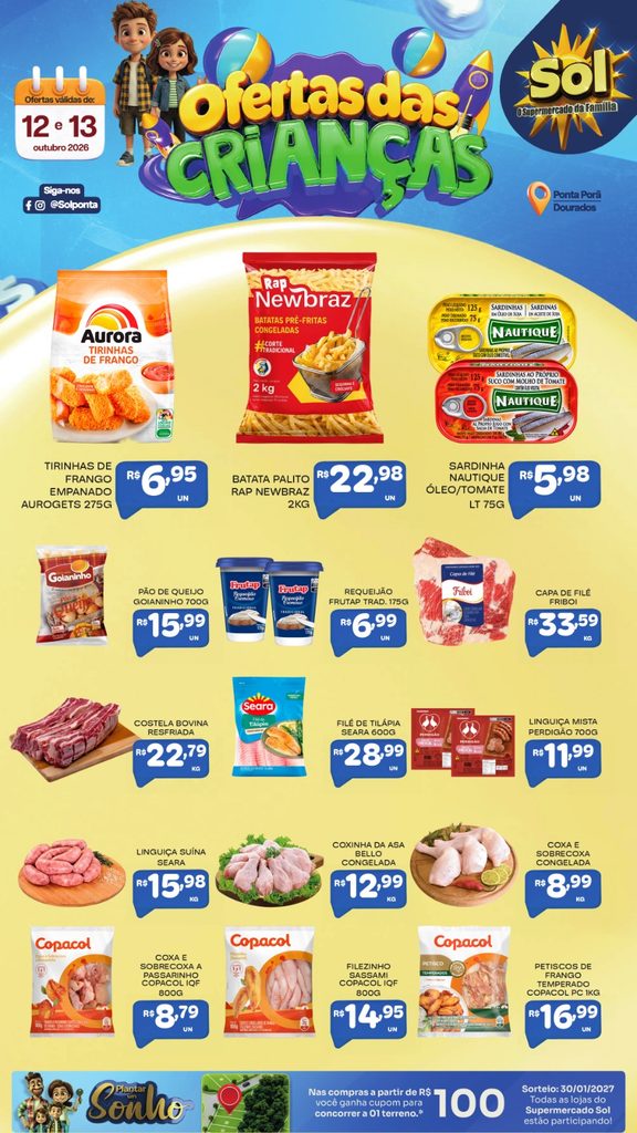 Ofertas Dia das Crianças continua no supermercado Sol