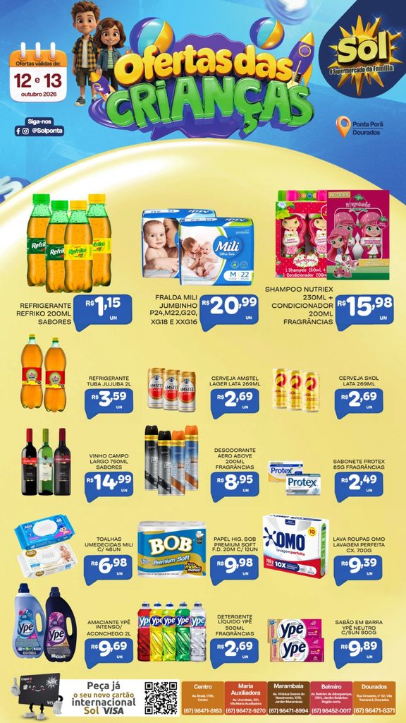 Ofertas Dia das Crianças continua no supermercado Sol