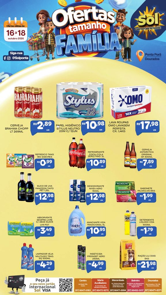 Confira ofertas Tamanho Família do Supermercado Sol