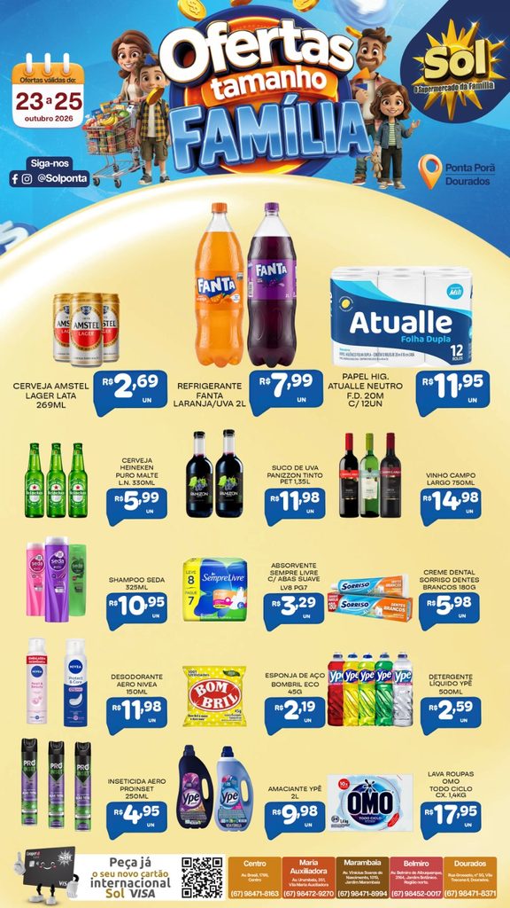 Confira as ofertas Tamanho Família do Supermercado Sol