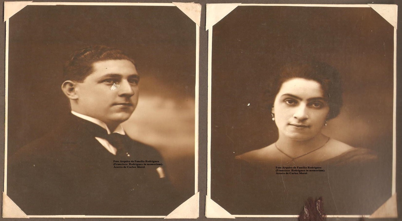 Foto Arquivo da Família Rodrigues.  Acervo de Carlos Morel. Imagem Casal Dom Francisco Rodrigues e esposa Joaquina Trindad Rodrigues. Foto década de 30.