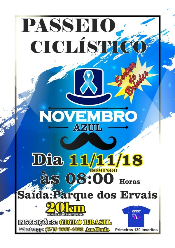 Passeio ciclístico alerta sobre a prevenção ao câncer em Ponta Porã