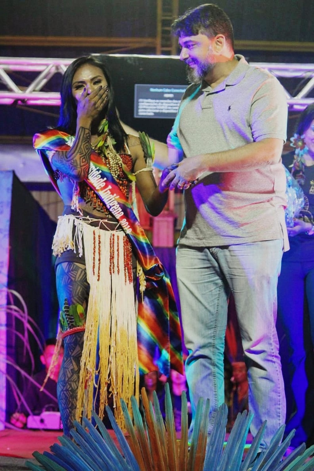 Katrina recebendo a premiação inédita — Foto: Tatiane Martins Gomes/Divulgação