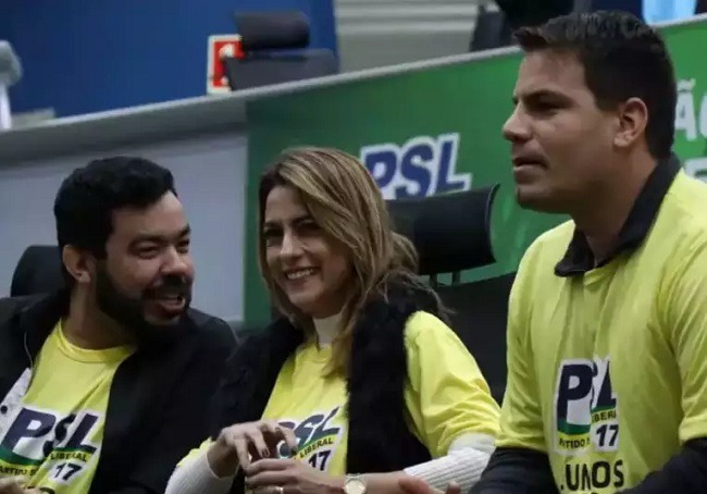 Loester, Soraya e Contar durante evento do PSL em janeiro deste ano, (Foto: Arquivo/Campo Grande News) 