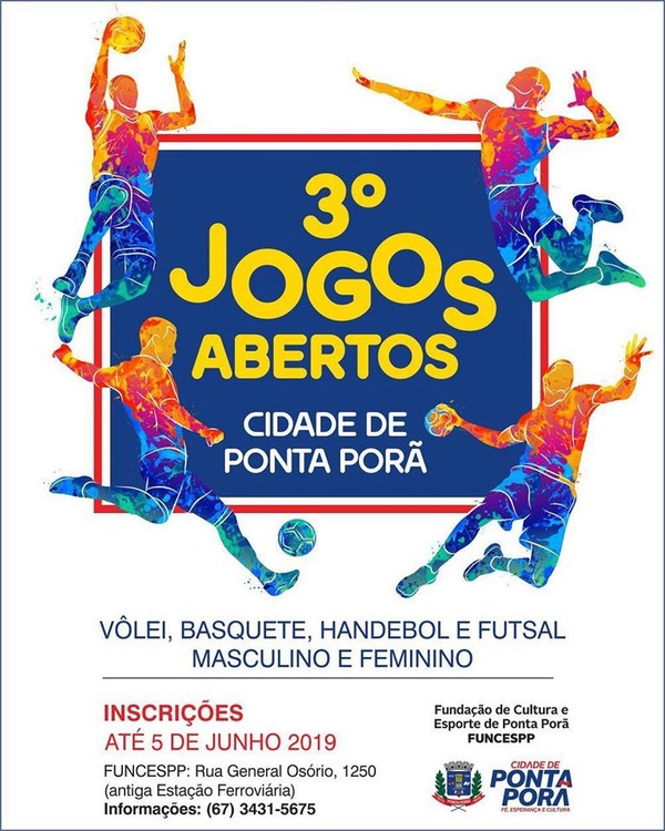 Prefeitura abre inscrições para 3º Jogos Abertos Cidade de Ponta Porã