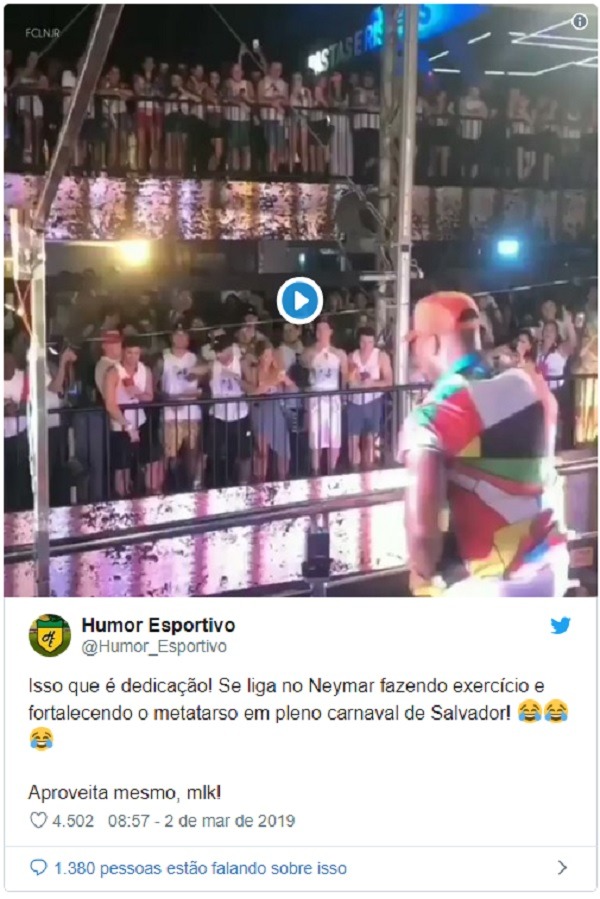Médicos reprovam 'ousadia e alegria' de Neymar no Carnaval
