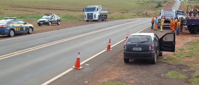 Carro é metralhado em rodovia de MS e criança é baleada no tornozelo. — Foto: Polícia Civil/Divulgação