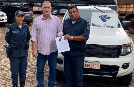 Em Ponta Porã, Receita Federal destina veículo para Polícia Militar