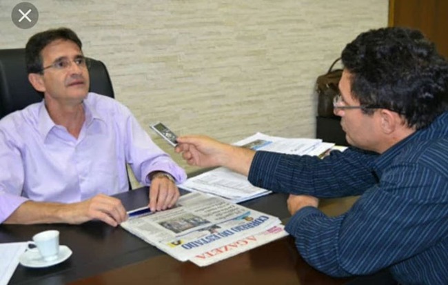 Lanzarini e Tião Prado durante entrevista.Foto: Dora Nunes